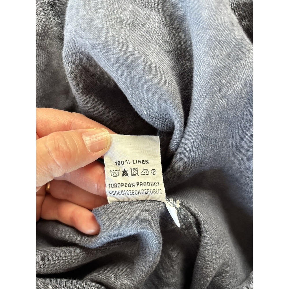 Elemente Clemente‎ Linen Dress Womens 1 Lagenlook Minimalist Blue Pocket - Picture 7 of 9